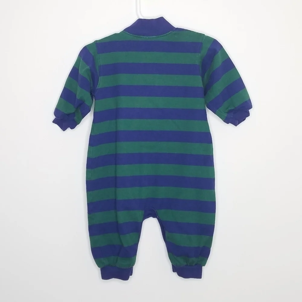 Vintage Oshkosh Snowman Sweatshirt Stripe Romper 3-6m